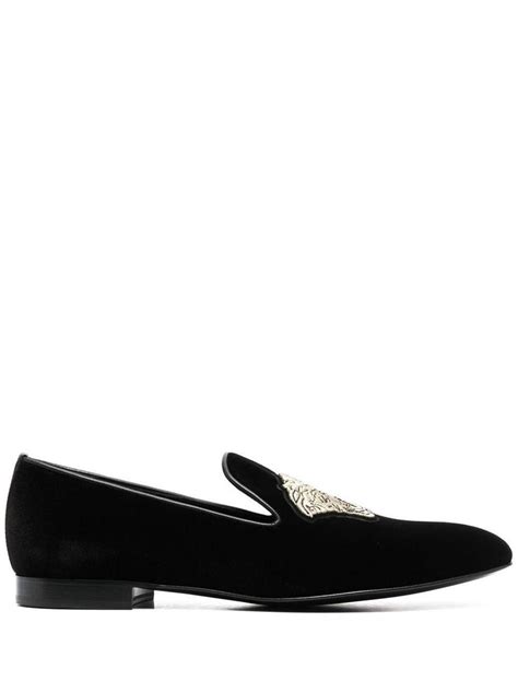 mens versace suede loafers|Versace medusa velvet loafers.